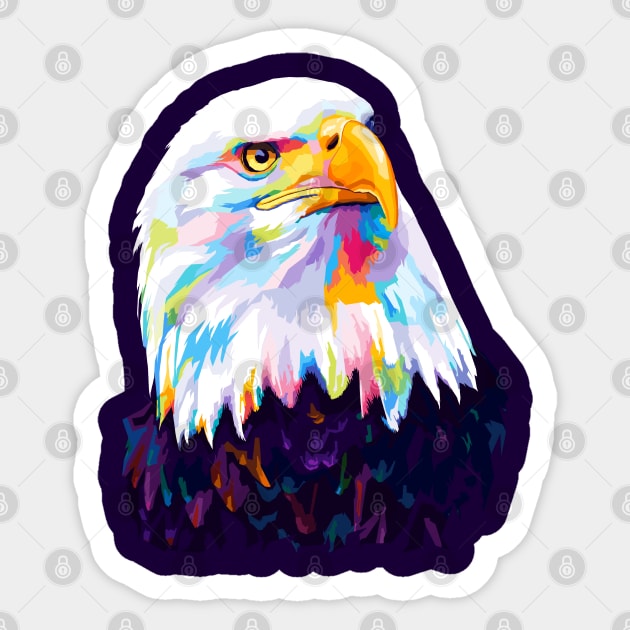 Eagle Wpap Pop Art Sticker by SiksisArt